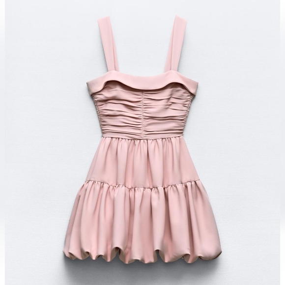 Zara  Draped Balloon Mini Dress Size S M L - Picture 13 of 16